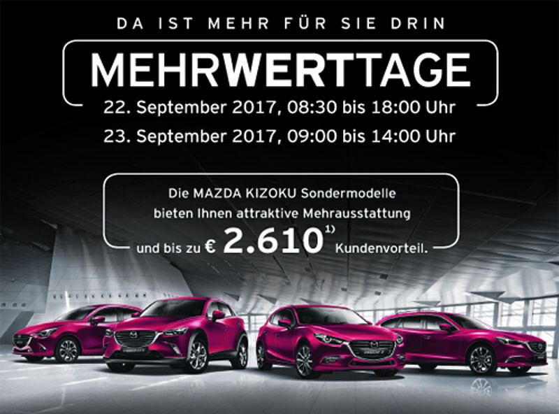 Mazda Mehrwerttage am 22./23.09.2017 